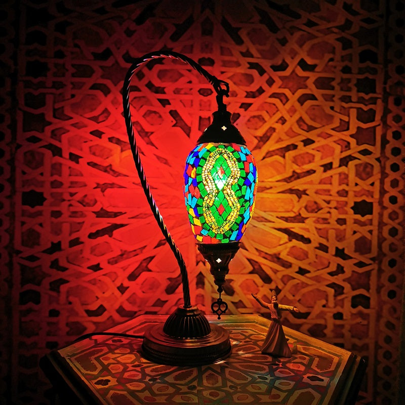 Moderne stijl traanvormige tafel verlichting glas 1 lichte tafellamp voor slaapkamer