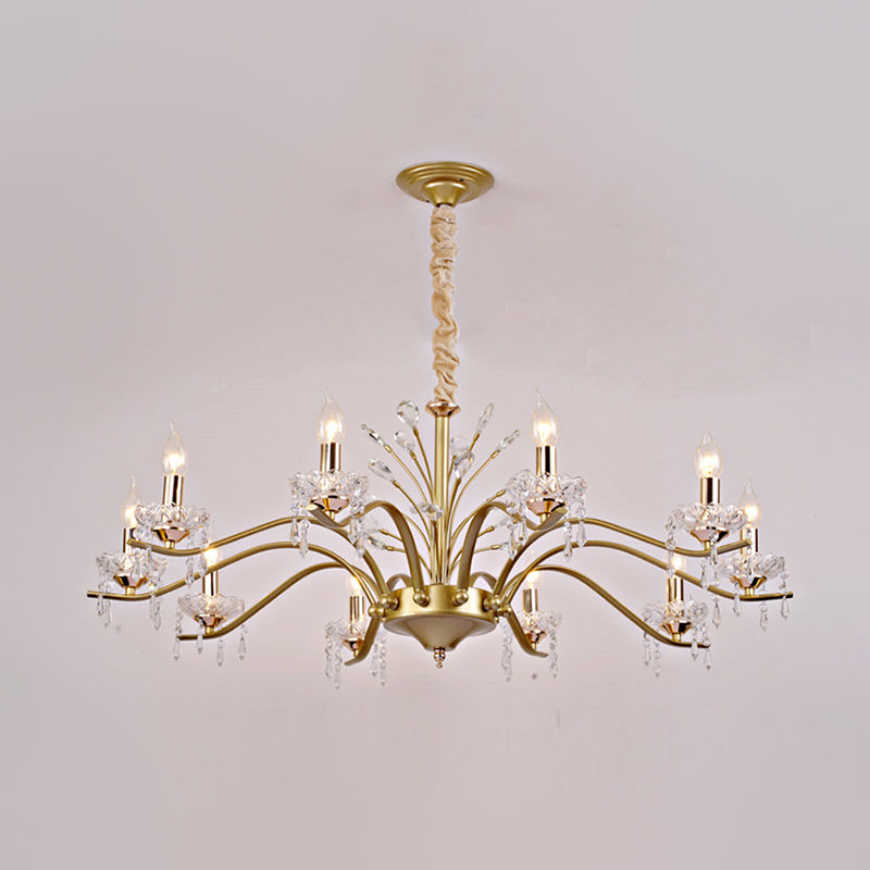 Traditional Unique Chandelier Lights Crystal Pendant Light Fixtures in Gold