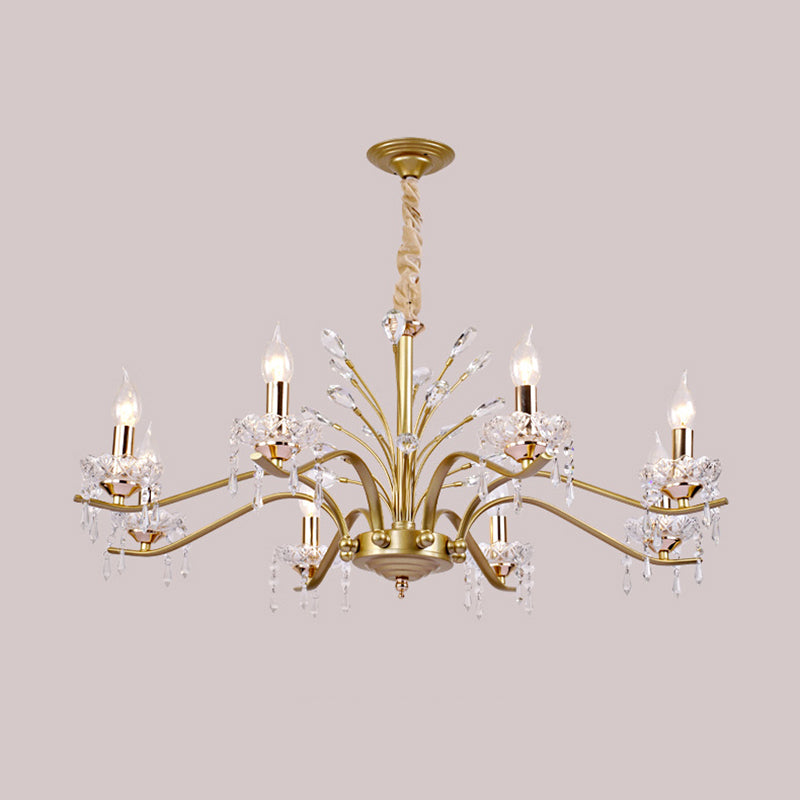 Traditional Unique Chandelier Lights Crystal Pendant Light Fixtures in Gold