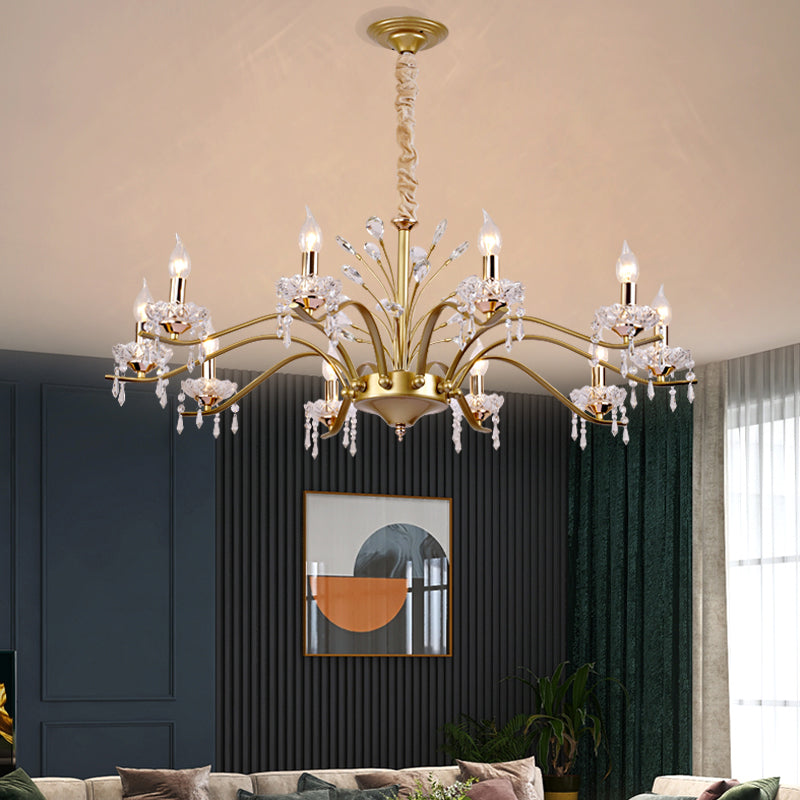 Traditional Unique Chandelier Lights Crystal Pendant Light Fixtures in Gold