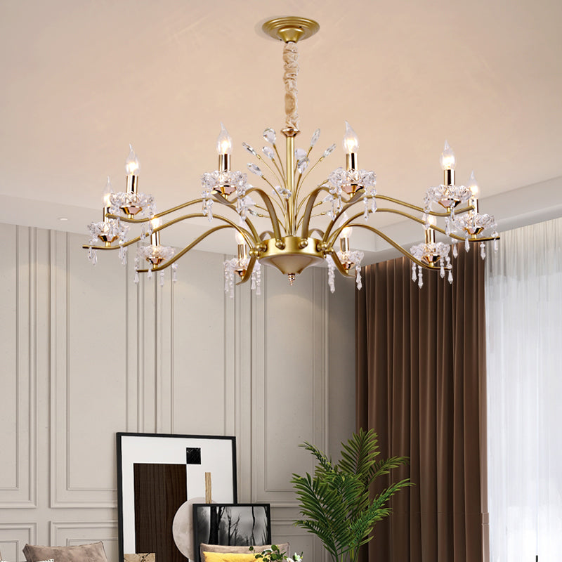 Traditional Unique Chandelier Lights Crystal Pendant Light Fixtures in Gold