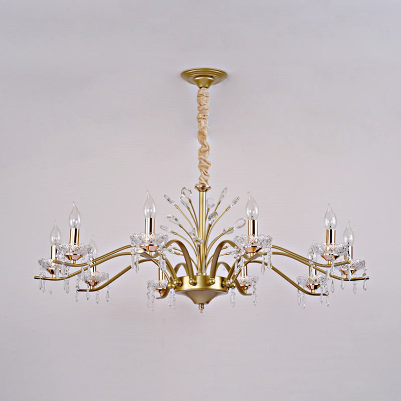 Traditional Unique Chandelier Lights Crystal Pendant Light Fixtures in Gold