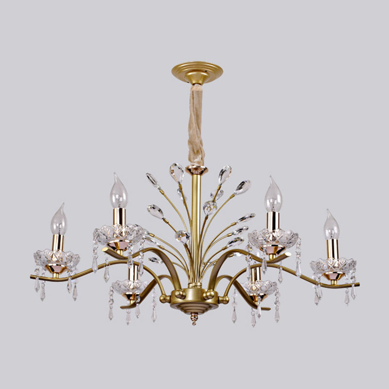 Traditional Unique Chandelier Lights Crystal Pendant Light Fixtures in Gold