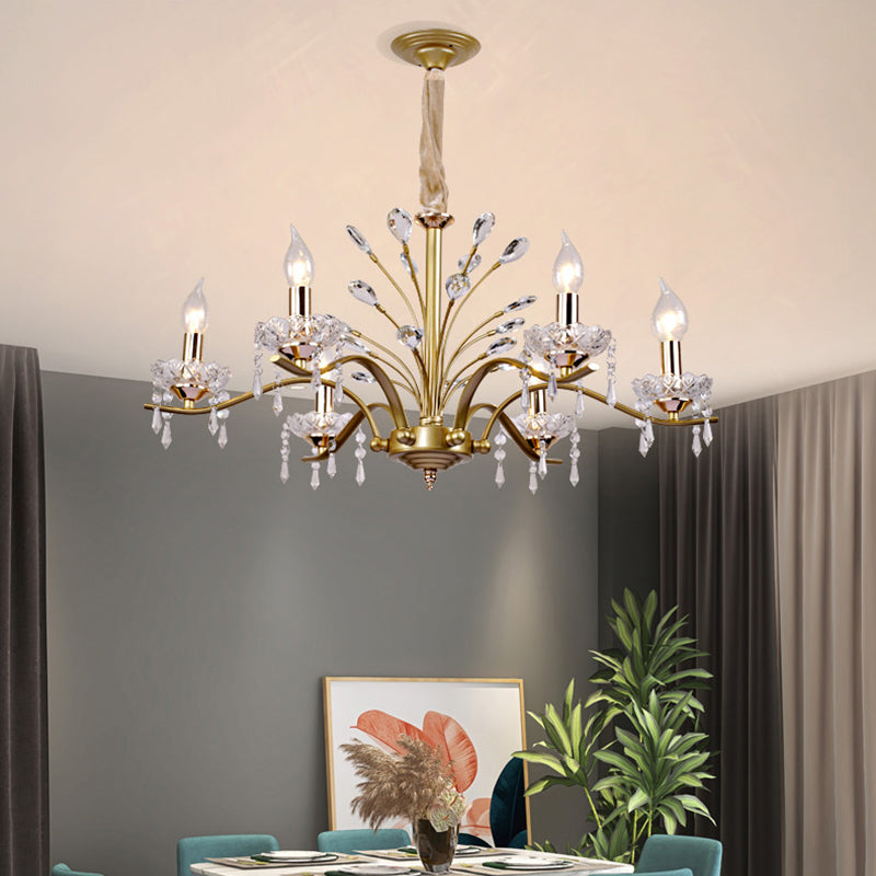 Traditional Unique Chandelier Lights Crystal Pendant Light Fixtures in Gold