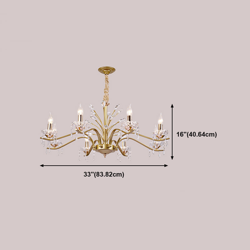 Traditional Unique Chandelier Lights Crystal Pendant Light Fixtures in Gold