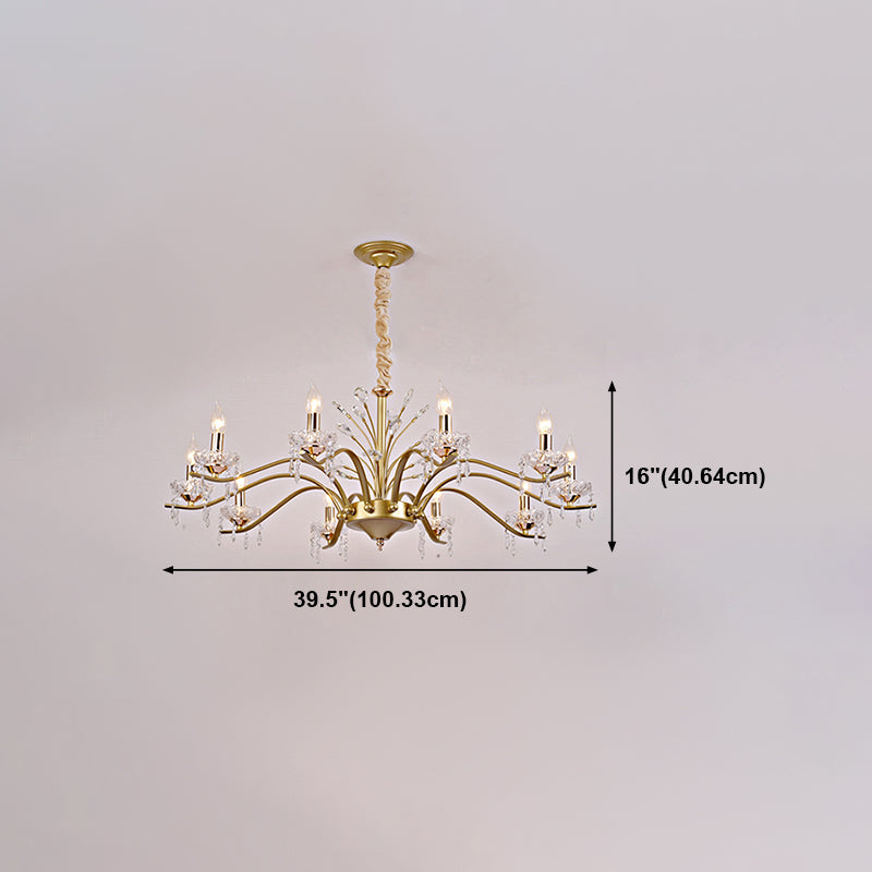 Traditional Unique Chandelier Lights Crystal Pendant Light Fixtures in Gold