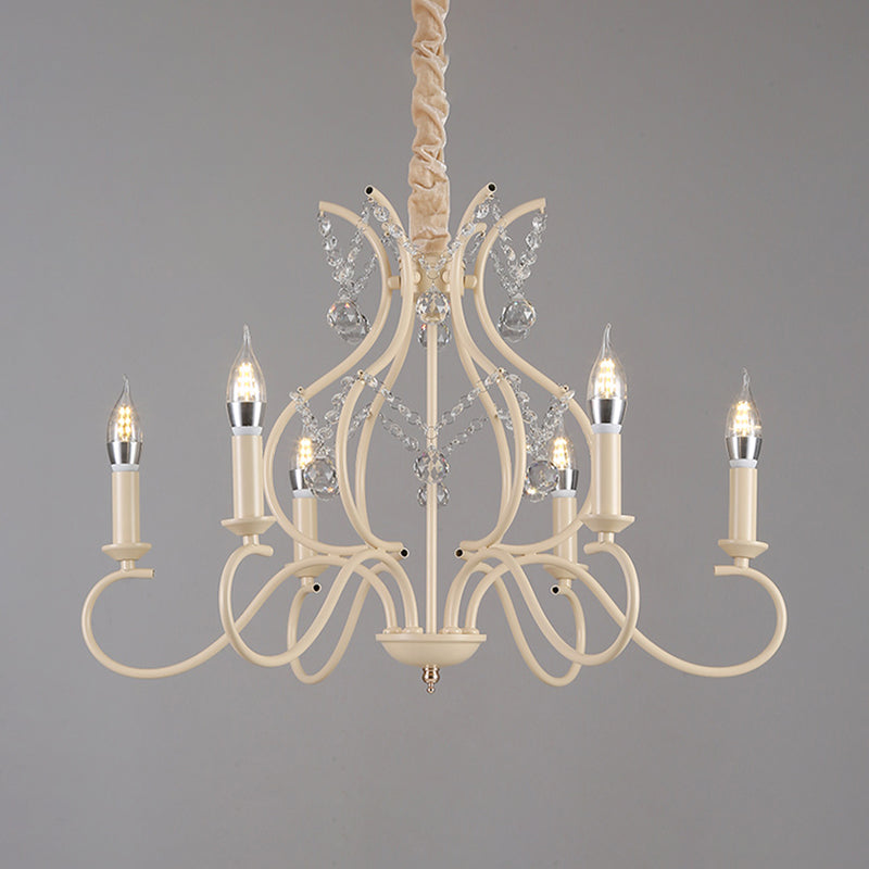 Traditional Unique Chandelier Lights Crystal Chandelier Lighting Fixtures in White