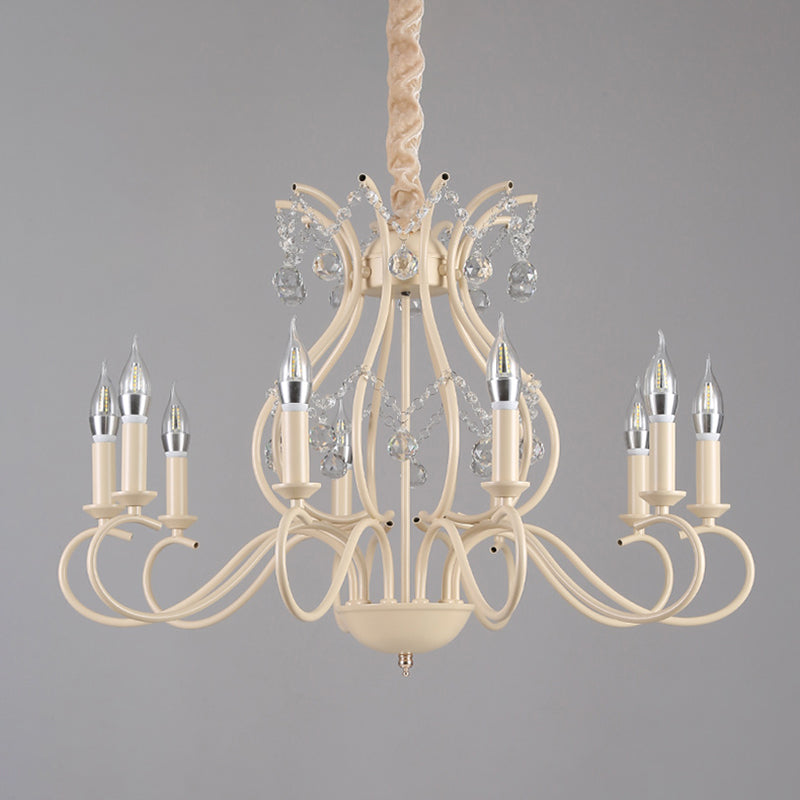 Traditional Unique Chandelier Lights Crystal Chandelier Lighting Fixtures in White