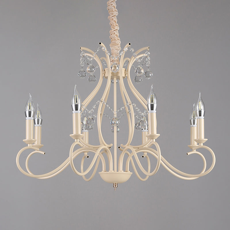 Traditional Unique Chandelier Lights Crystal Chandelier Lighting Fixtures in White