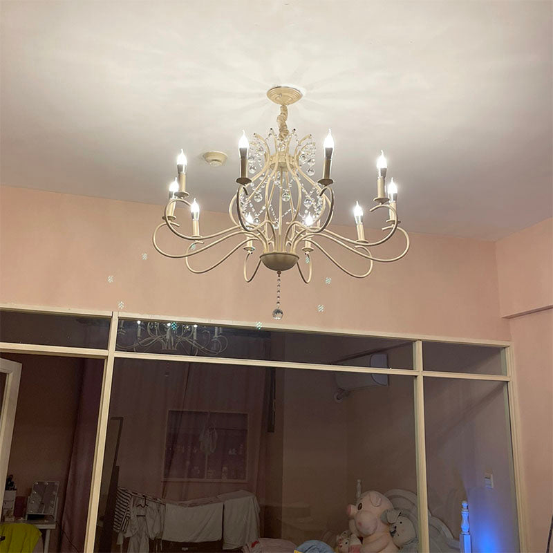 Traditional Unique Chandelier Lights Crystal Chandelier Lighting Fixtures in White