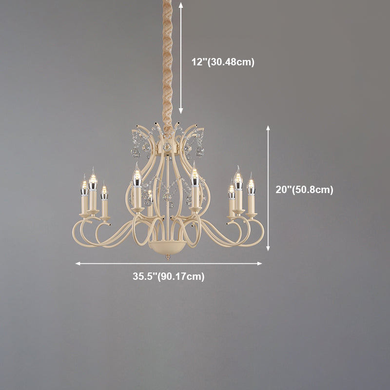 Traditional Unique Chandelier Lights Crystal Chandelier Lighting Fixtures in White