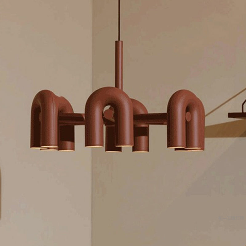 Modern Style Acrylic Metal Chandelier Light Living Room Pendant Light Fixture