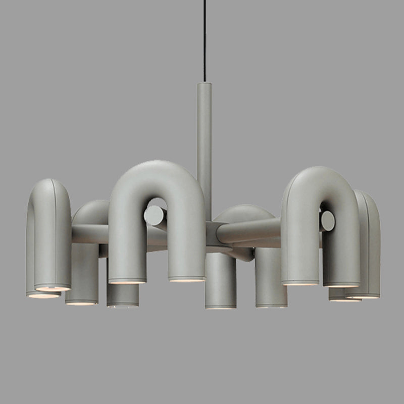 Modern Style Acrylic Metal Chandelier Light Living Room Pendant Light Fixture