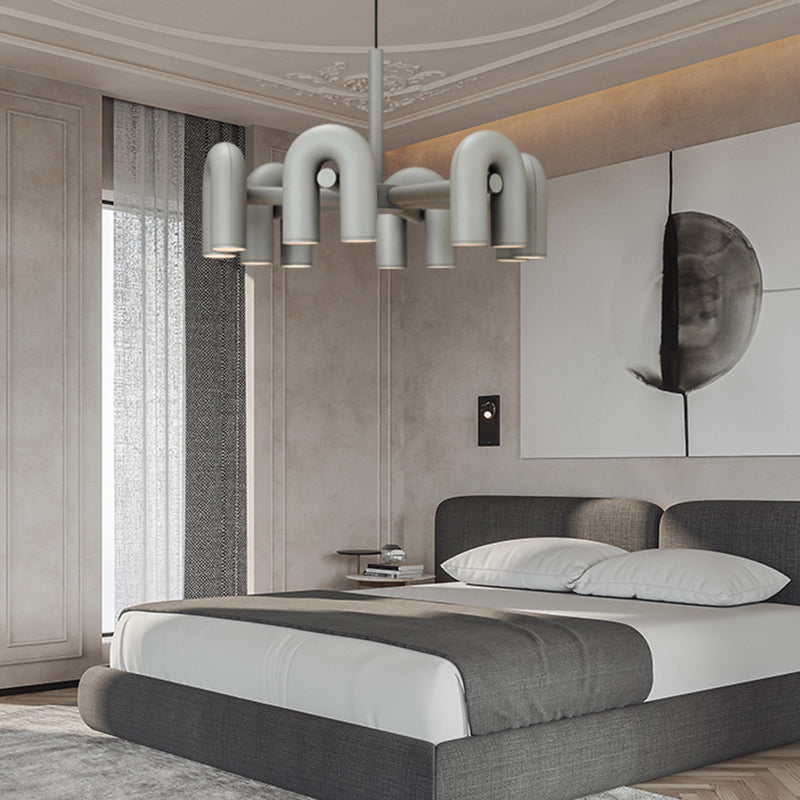 Modern Style Acrylic Metal Chandelier Light Living Room Pendant Light Fixture