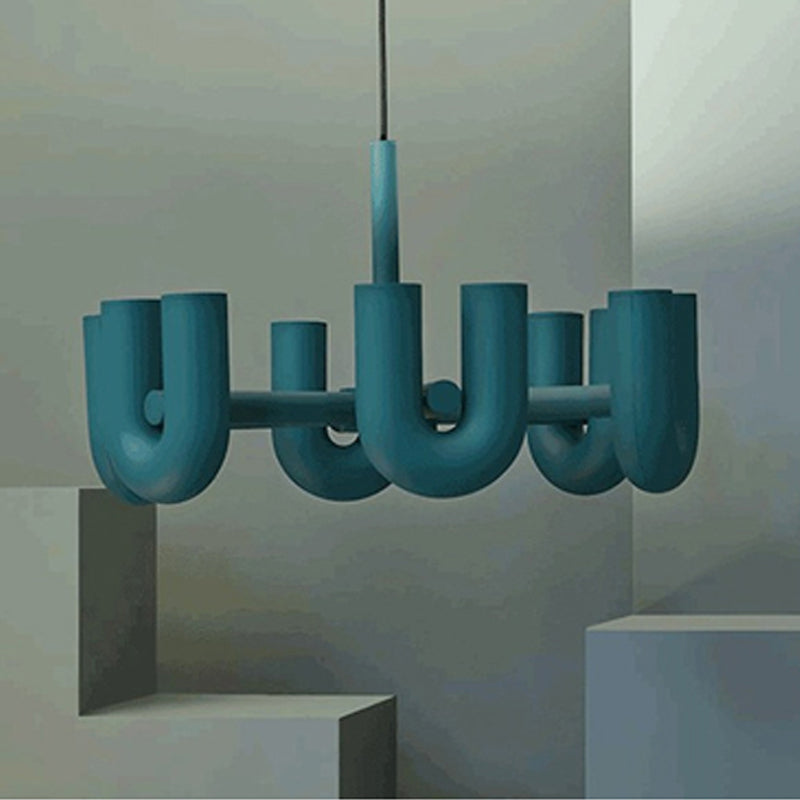 Modern Style Acrylic Metal Chandelier Light Living Room Pendant Light Fixture
