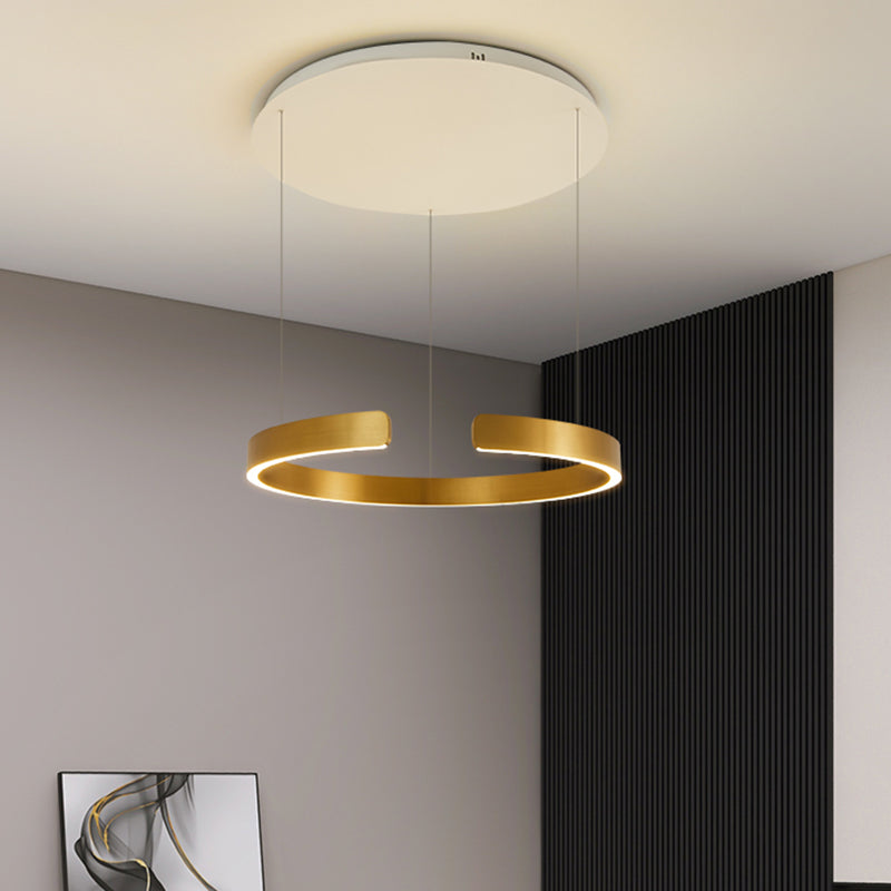 Linear Pendant Lighting Fixture Modern Style LED Hanging Chandelier for Sitting Room