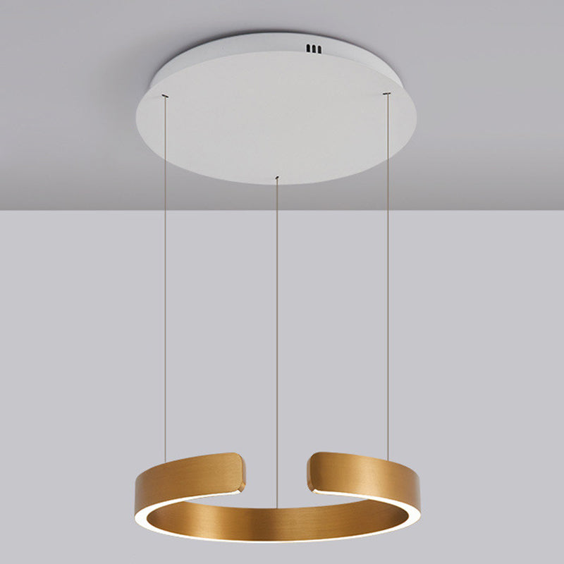 Linear Pendant Lighting Fixture Modern Style LED Hanging Chandelier for Sitting Room