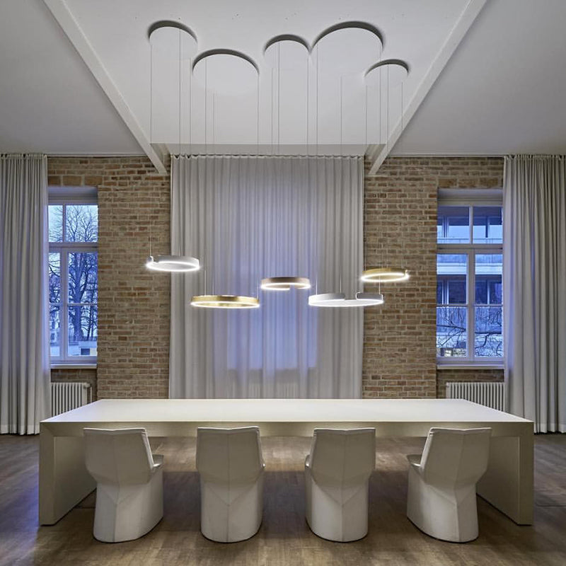 Linear Pendant Lighting Fixture Modern Style LED Hanging Chandelier for Sitting Room