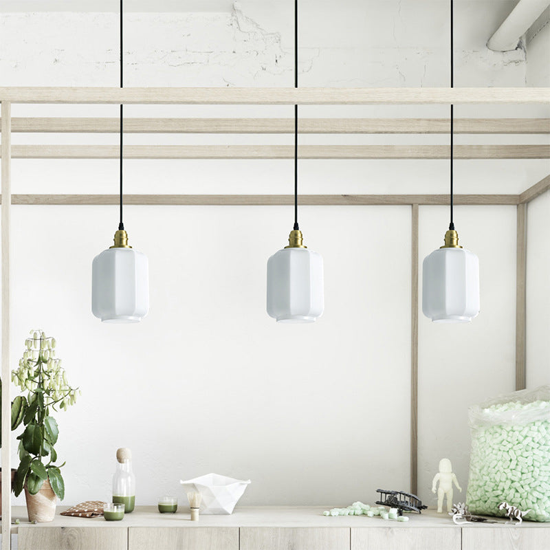 Pot Shade Hanging Lighting Modern Style Glass Multi Light Pendant Lamp for Bedside