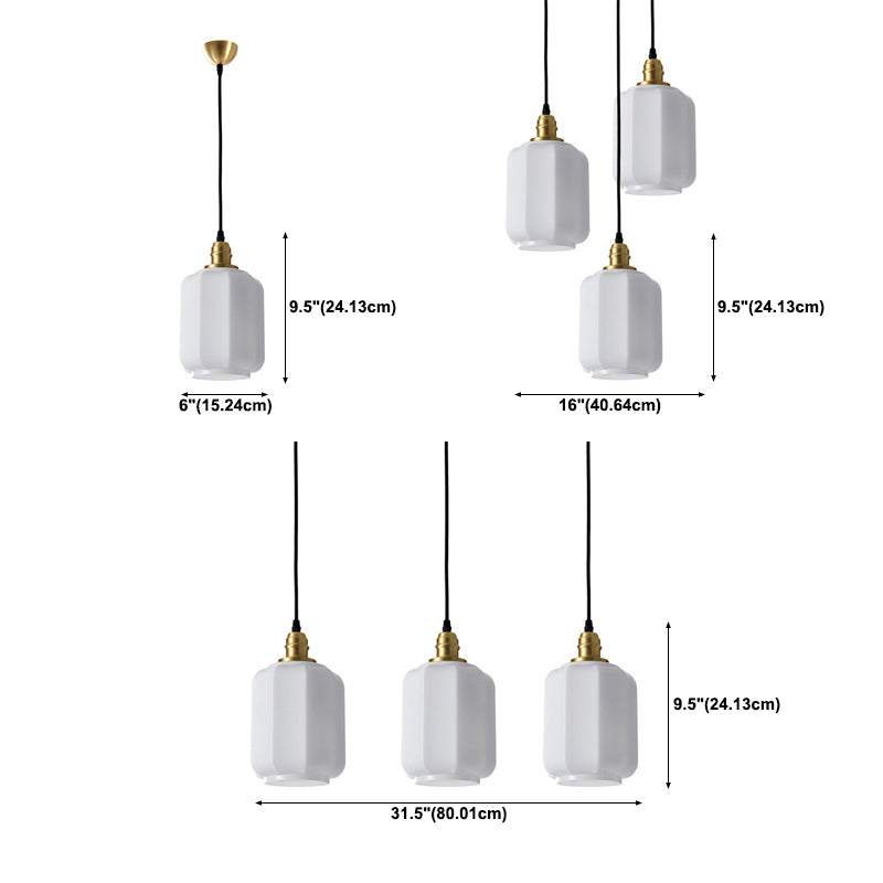 Pot Shade Hanging Lighting Modern Style Glass Multi Light Pendant Lamp for Bedside