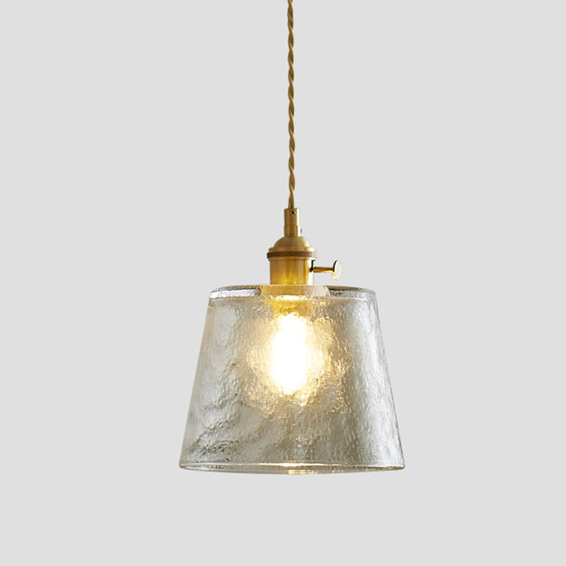 Glass Cup Shade Hanging Lights Industrial Style 1 Light Hanging Mount Fixture for Bedroom