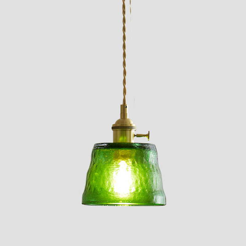 Glass Cup Shade Hanging Lights Industrial Style 1 Light Hanging Mount Fixture for Bedroom
