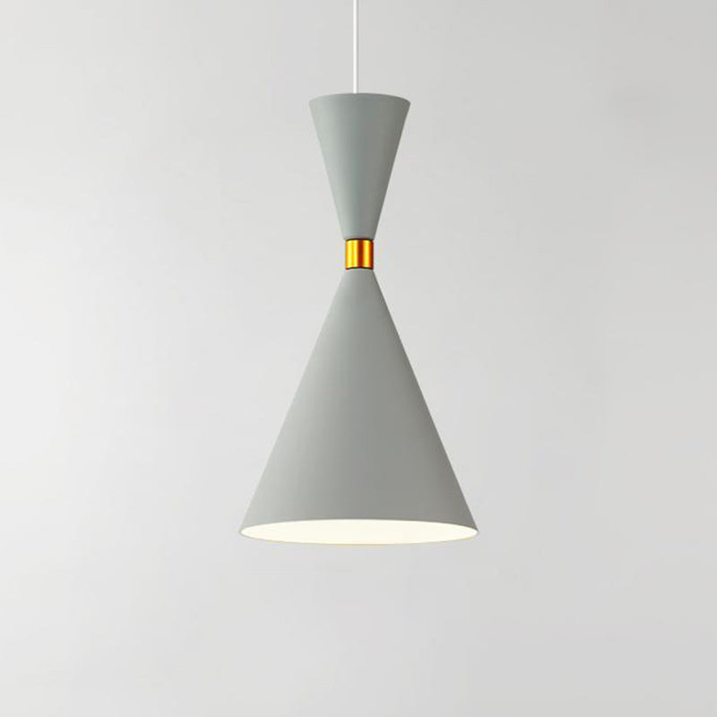 Macaron Style Hanging Light Fixture 1-Light Pendant Lamp with Metal Shade for Bedroom