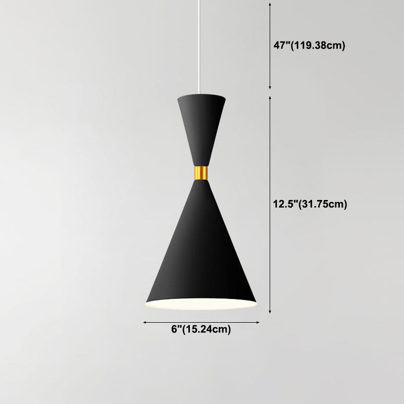 Macaron Style Hanging Light Fixture 1-Light Pendant Lamp with Metal Shade for Bedroom