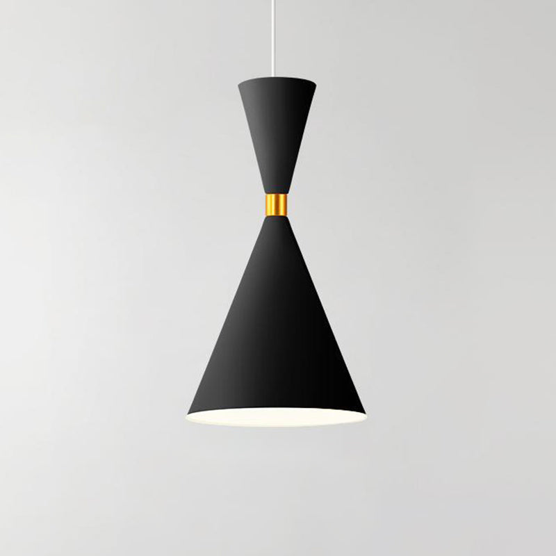 Macaron Style Hanging Light Fixture 1-Light Pendant Lamp with Metal Shade for Bedroom