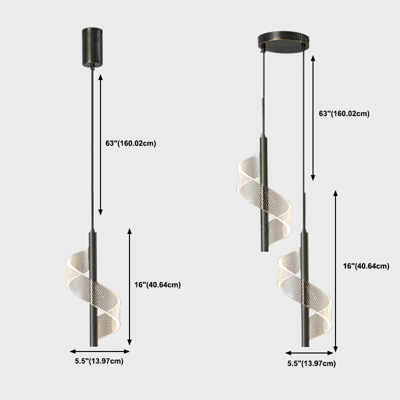 Postmodern Metal Pendant Light Simple LED Ceiling Lamp with Acrylic Shade for Bedroom