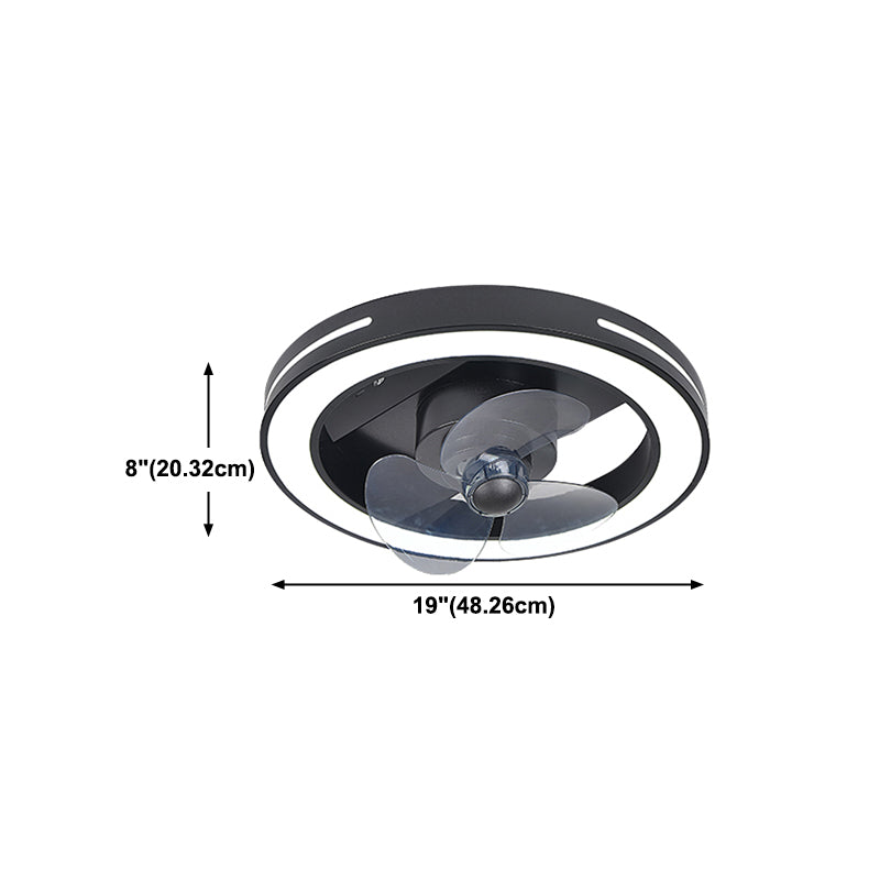 Lámpara de ventilador LED geométrico moderno de 360 grados de semi flush de montaje de montaje con rubor