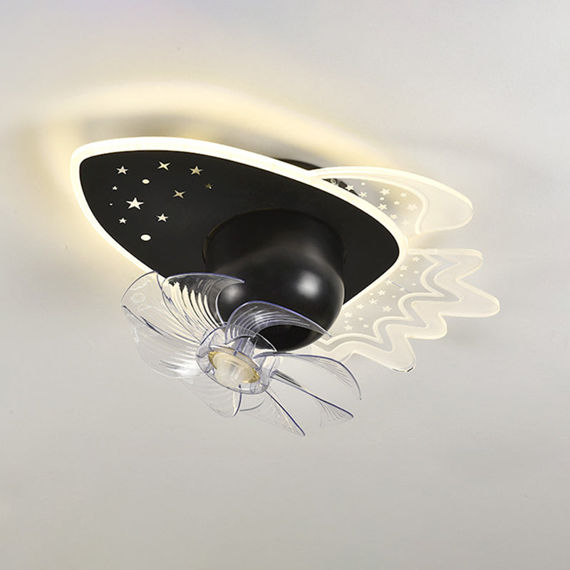 Cartoon LED Plafond lampe à fans à 360 degrés Rotatif pour enfants SEMI SEMI MOUR MONT