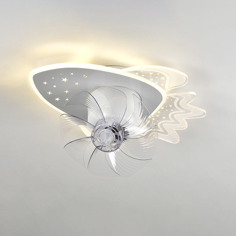 Cartoon LED Plafond lampe à fans à 360 degrés Rotatif pour enfants SEMI SEMI MOUR MONT