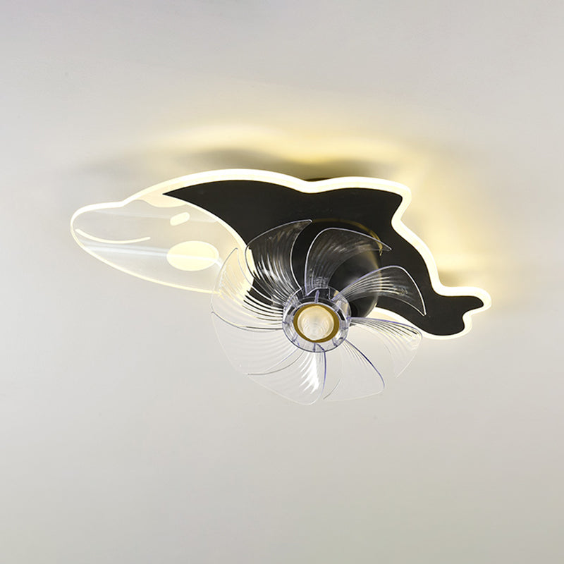 Cartoon LED Plafond lampe à fans à 360 degrés Rotatif pour enfants SEMI SEMI MOUR MONT