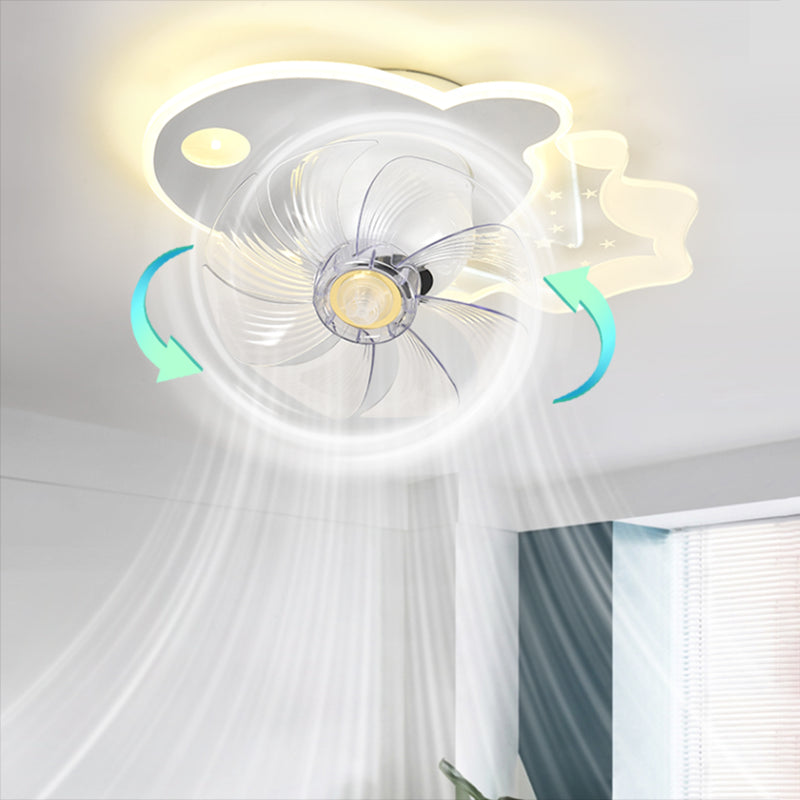 Cartoon LED Plafond lampe à fans à 360 degrés Rotatif pour enfants SEMI SEMI MOUR MONT