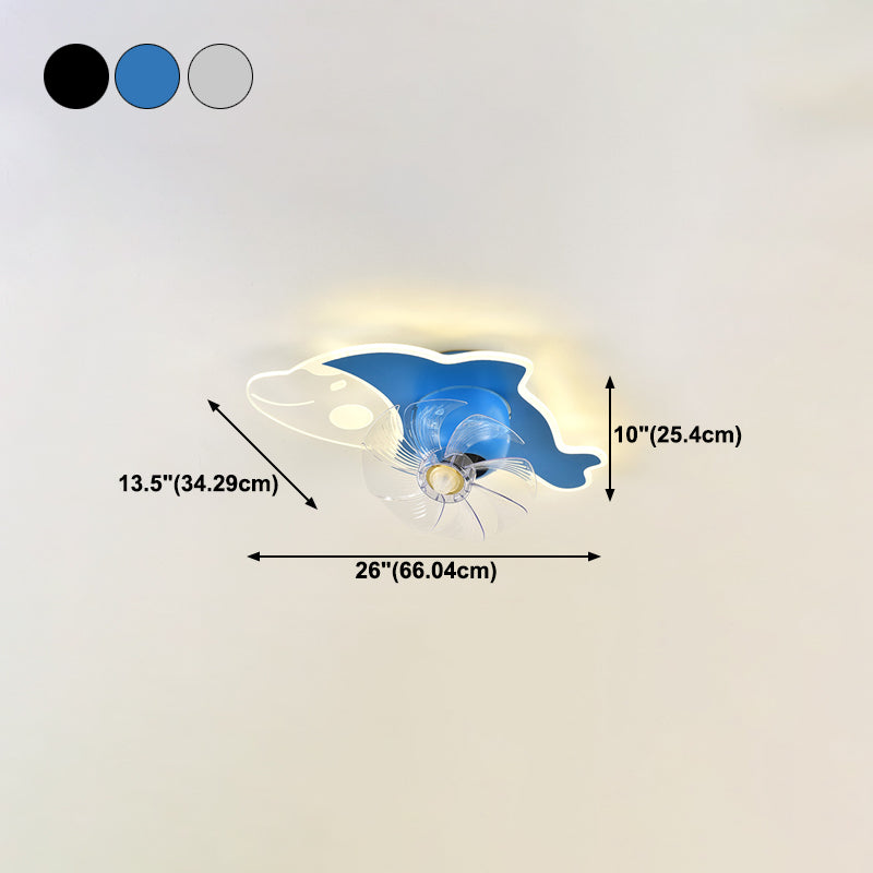 Cartoon LED Plafond lampe à fans à 360 degrés Rotatif pour enfants SEMI SEMI MOUR MONT