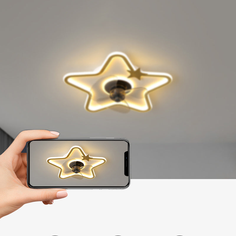 Ventilateur de plafond de style moderne Light LED MONT PLADIER LED AVEC OBRIQUE D'ACRYLIQUE POUR CHAMBRE