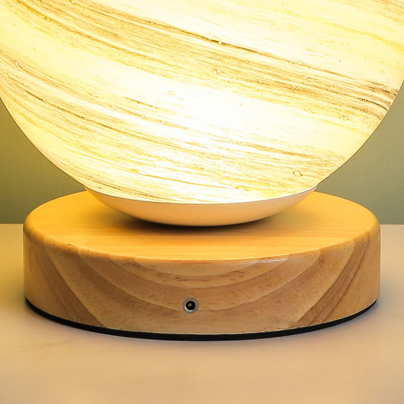Moderne stijl tafellamp 1-licht LED-bureaulamp met glazen schaduw voor woonkamer