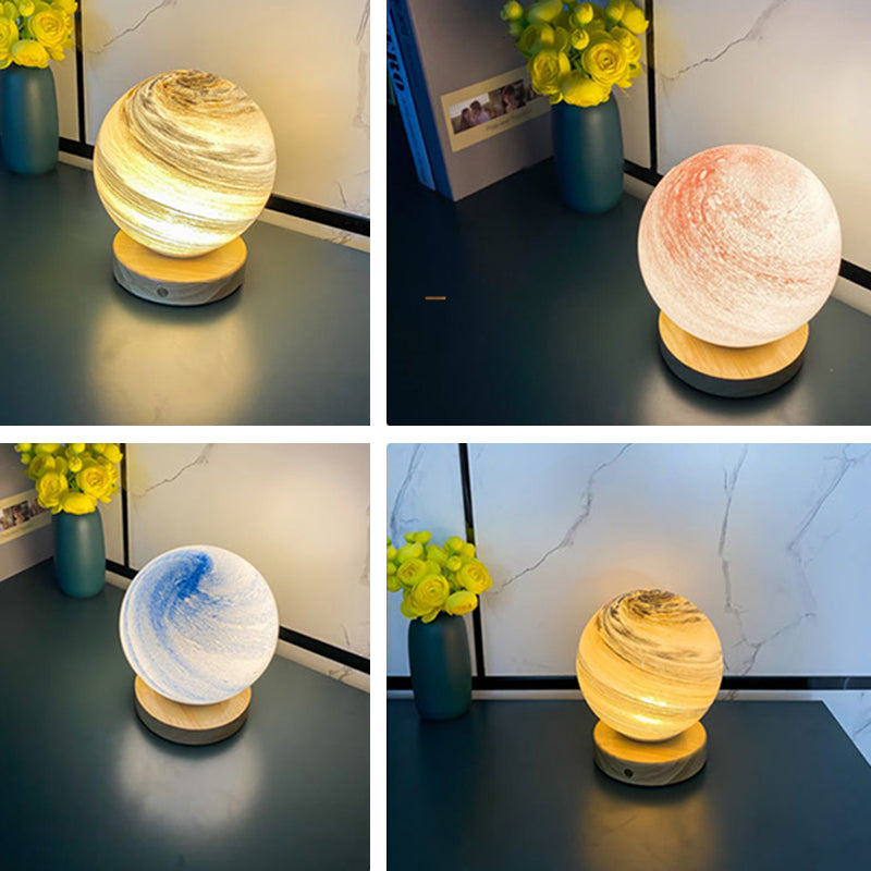 Moderne stijl tafellamp 1-licht LED-bureaulamp met glazen schaduw voor woonkamer