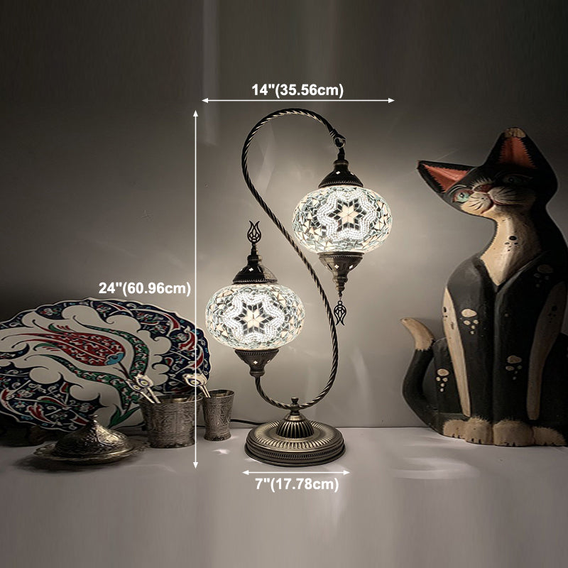 Modern Style Teardrop Shape Table Lighting Glass 2 Light Table Lamp for Bedroom