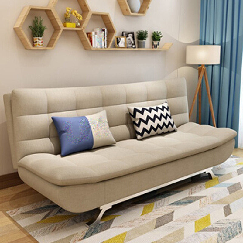 74.80" L√ó 34.65" W √ó 35.43" H Linen Slipcovered Couch Armless Sofa with Biscuit Back