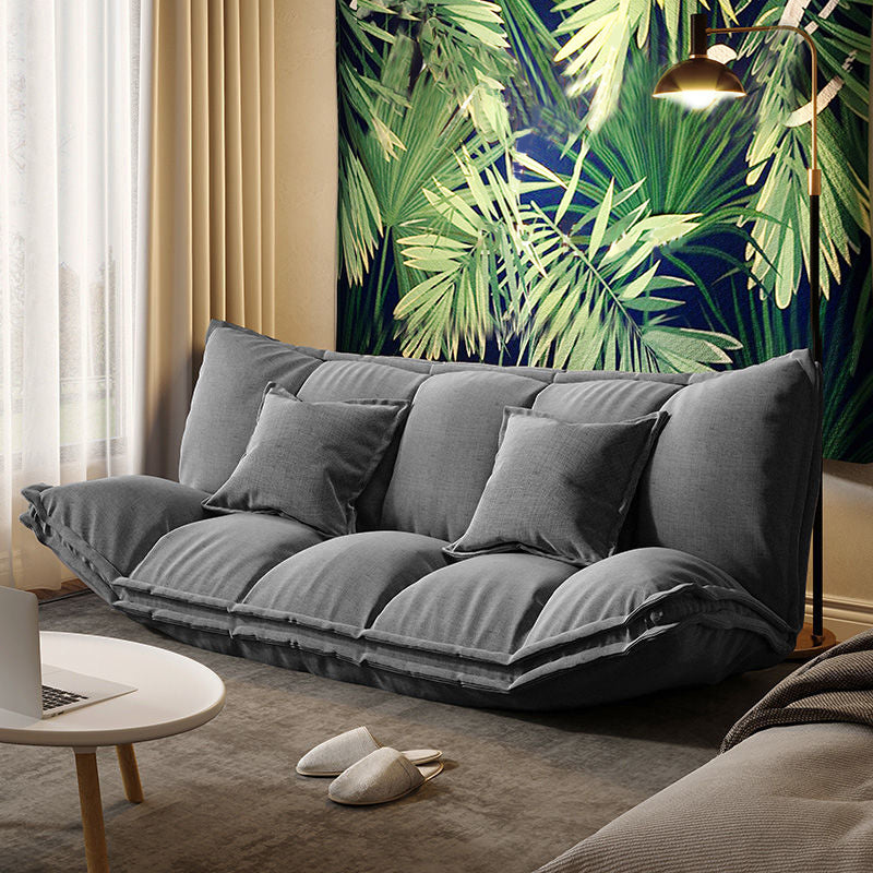 Contemporary Tight Back Convertible Sleeper Sofa Solid Color Fabric Armless Sofa