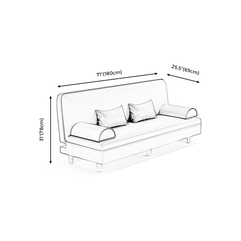 Modern Cotton-Blend/Faux Leather Convertible Sofa 33"H Armless Sofa for Living Room