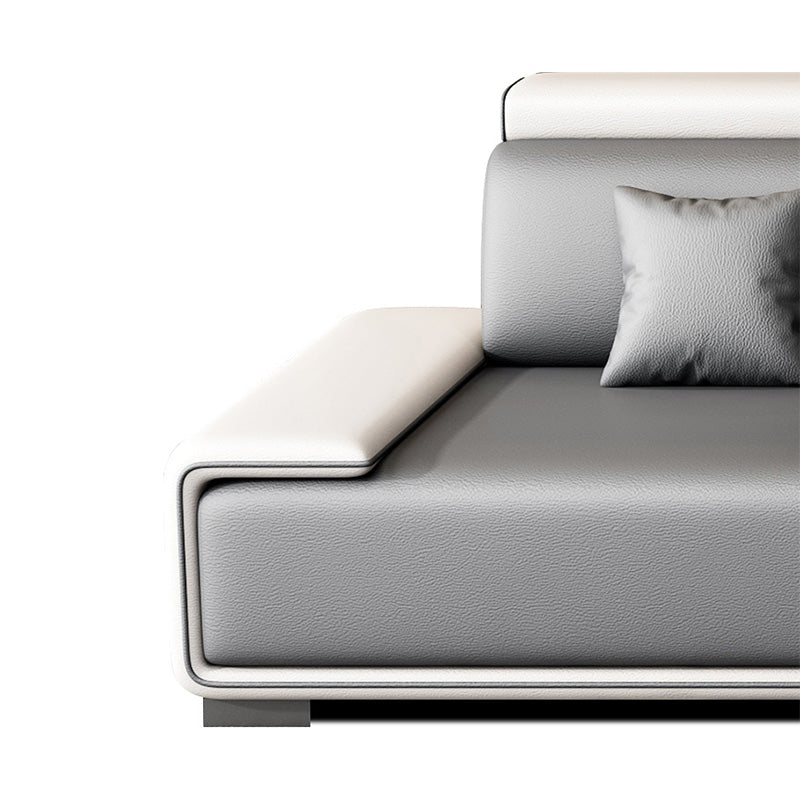 132"L Modern 5-Seat Sectional Fabric Cushion Back Sofa and Chaise