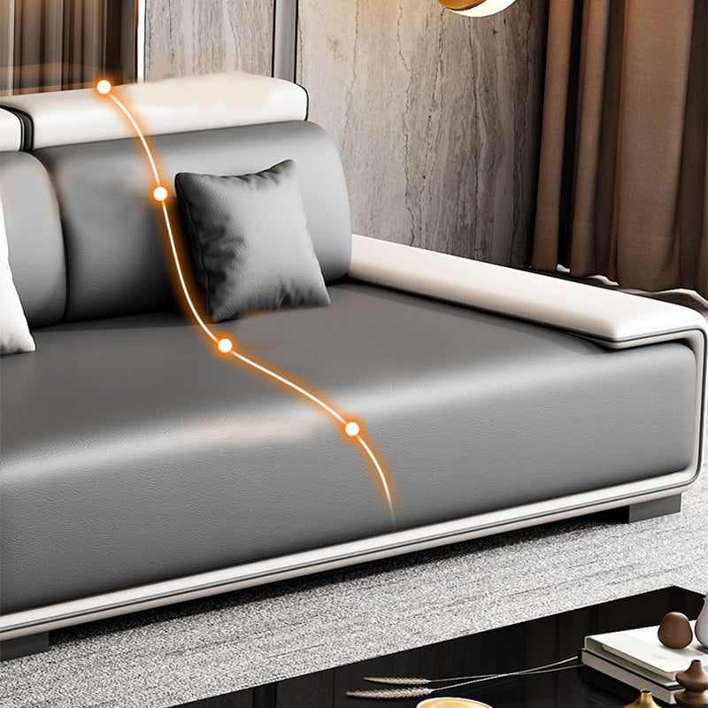 132"L Modern 5-Seat Sectional Fabric Cushion Back Sofa and Chaise