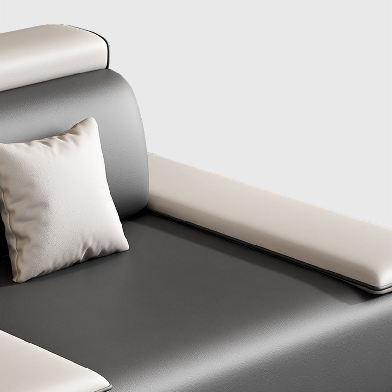 132"L Modern 5-Seat Sectional Fabric Cushion Back Sofa and Chaise