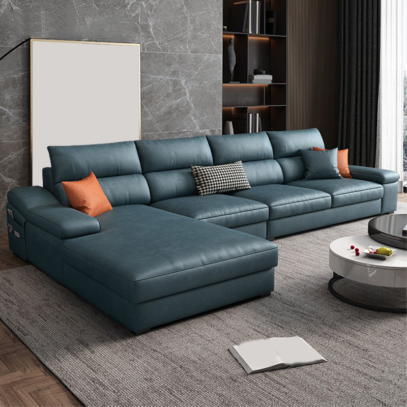 125.98"L x 68.9"W x 35.43"H Modern 5-Seat Fabric Sofa Cushion Back Sectional with Storage