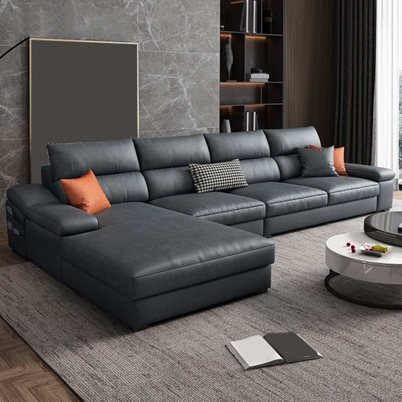 125.98"L x 68.9"W x 35.43"H Modern 5-Seat Fabric Sofa Cushion Back Sectional with Storage