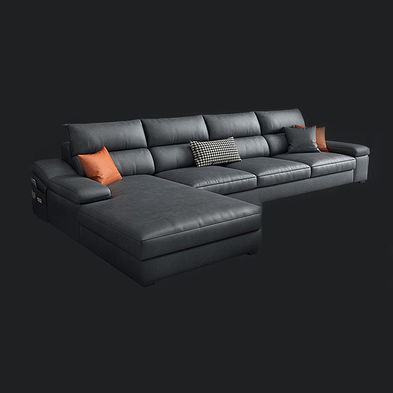 125.98"L x 68.9"W x 35.43"H Modern 5-Seat Fabric Sofa Cushion Back Sectional with Storage