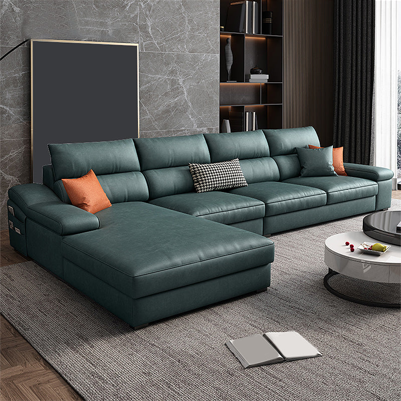 125.98"L x 68.9"W x 35.43"H Modern 5-Seat Fabric Sofa Cushion Back Sectional with Storage